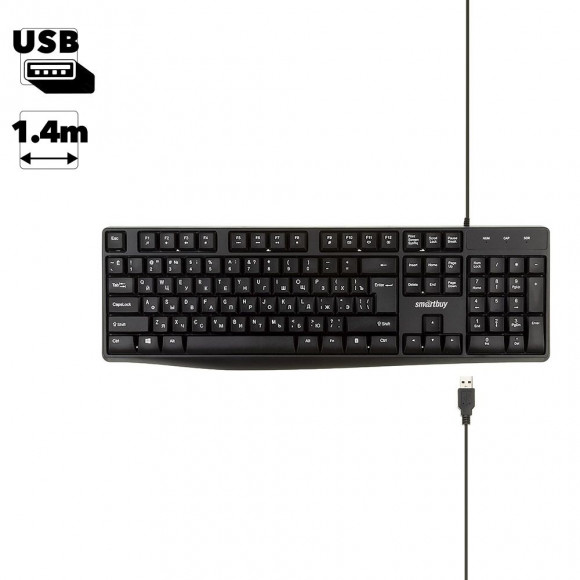 Клавиатура проводная мультимедийная Smartbuy ONE 207 USB черная (SBK-207US-K)