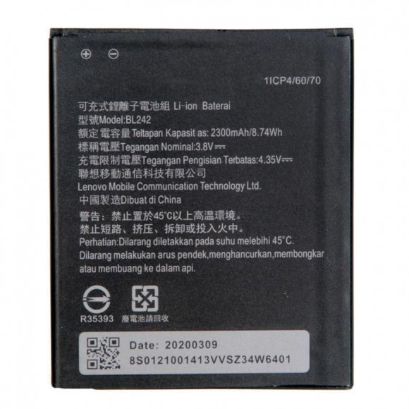 Аккумулятор (батарея) BL242 для телефона Lenovo A6000 K3 Music Lemon, A6010, A2020
