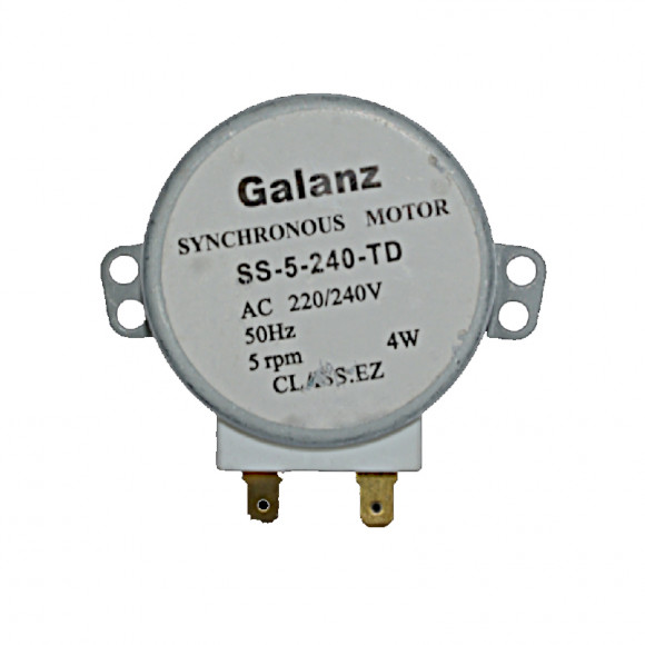 Мотор вращения тарелки СВЧ AC, 220/240 В, 4 ВТ, 50-60Гц, 5 RPM , высота вала 14,4 мм