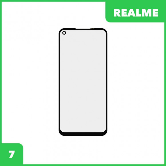 Стекло для переклейки дисплея Realme 7, черный