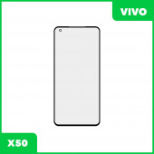 Стекло + OCA пленка для переклейки Vivo X50, черный
