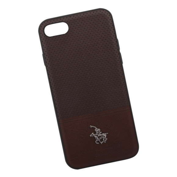 Защитная крышка для Apple iPhone 8, 7 "POLO&RACQUET CLUB", коричневая (коробка)