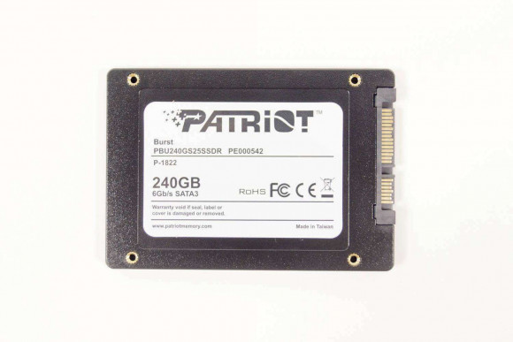 Твердотельный накопитель SSD 2.5" Patriot 240GB Burst Elite <PBE240GS25SSDR> (SATA3, up to 450/320Mbs, 160TBW, 7mm)