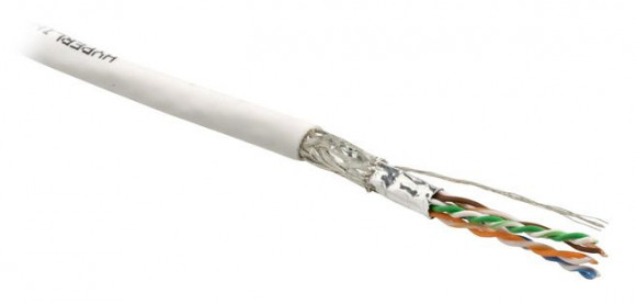 SFUTP4-C6-P26-IN-LSZH-GY-500 (500 м) Кабель витая пара, экранированная SF/UTP, категория 6, 4 пары (26 AWG), многожильный (patch), экран - фольга + ме