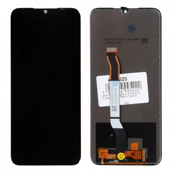 Дисплей в сборе с тачскрином для Xiaomi Redmi Note 8, черный HQ