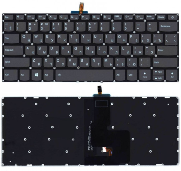 Клавиатура для ноутбука Lenovo IdeaPad S145-14API, черная с подсветкой