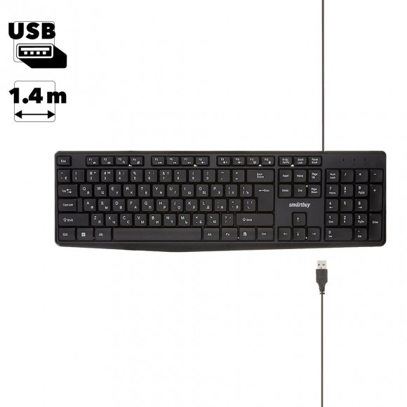 Клавиатура проводная мультимедийная Smartbuy ONE 220 USB черная (SBK-220U-K)