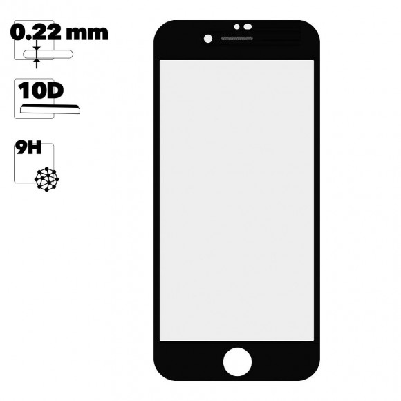 Защитное стекло для Apple iPhone 7, 8 10D Dust Proof Full Glue Tempered Glass защитная сетка, черное