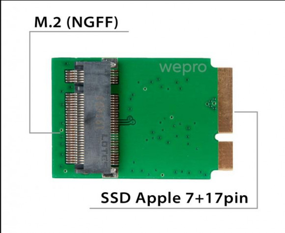 Переходник для SSD M.2 SATA для Apple MacBook Air, Pro, iMac 2012, NFHK N-2012NB