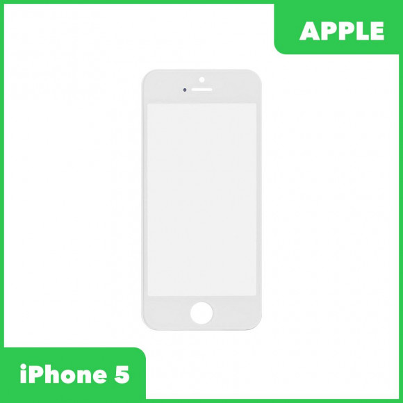 Стекло для переклейки дисплея Apple iPhone 5, в сборе с рамкой, белый