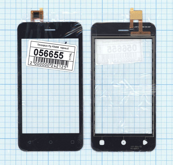Сенсорное стекло (тачскрин) для Fly Stratus 5 (FS406), черный