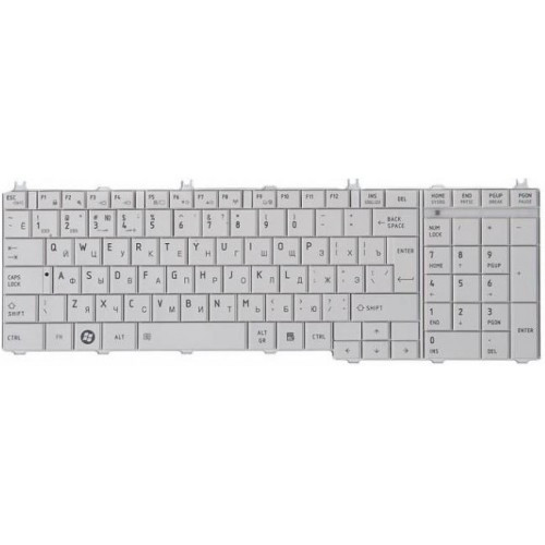 Клавиатура для ноутбука TOSHIBA C650 C655 L650 L655 L670 WHITE РУССКАЯ РАСКЛАДКА
