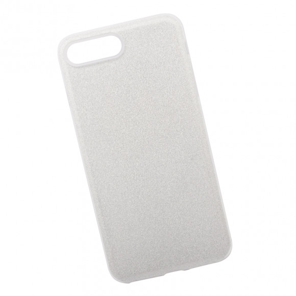 Силиконовый чехол "LP" для Apple iPhone 7 Plus, 8 Plus "Блёстки" TPU, серебряный