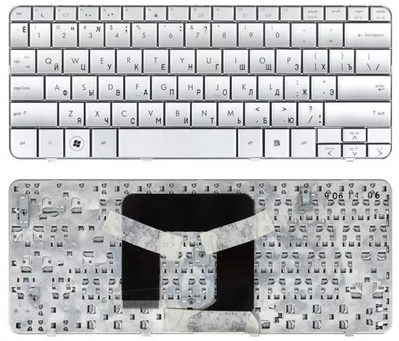Клавиатура для ноутбука HP Mini 311, Pavilion DM1, DM1-1000, DM1-1100, DM1-2000, серебристая