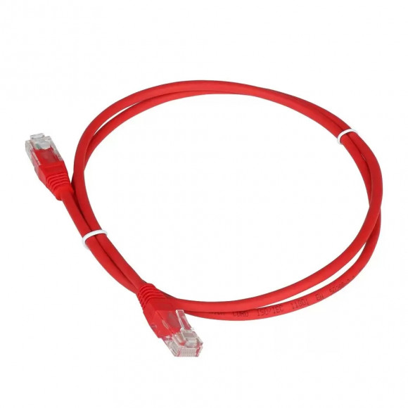 Патч-корд RJ45 - RJ45, 4 пары, UTP, категория 5е, 1 м, красный, TWT, TWT-45-45-1.0-RD