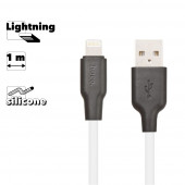 USB кабель Hoco X21 Silicone Lightning Charging Cable, 1 метр, (белый, черный) USB кабель Hoco X21 Silicone Lightning Charging Cable, 1 метр, (белый, черный)