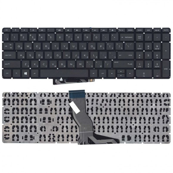 Клавиатура для ноутбука HP Pavilion 15-ab, 15-ae, 15-au, 15-bc, 15-cc, 15-cd, 15z-ab, черная, без рамки, с подсветкой