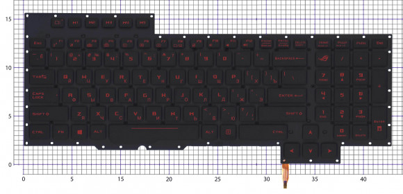 Клавиатура для ноутбука Asus ROG G701, черная, с красной подсветкой