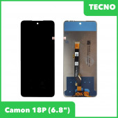 LCD дисплей для Tecno Camon 18P в сборе с тачскрином, черный, Premium Quality