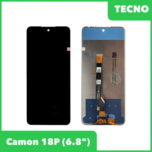 LCD дисплей для Tecno Camon 18P в сборе с тачскрином, черный, Premium Quality