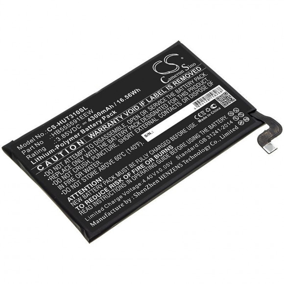 Аккумулятор (батарея) CS-HUT310SL, HB555591EEW для телефона Huawei Mate 30 Pro, 3.85В, 4300мАч, 16.56Wh