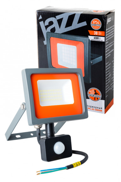 Jazzway PFL-SC-30w SENSOR светодиодный, 30Вт, 6500K, IP54 серый