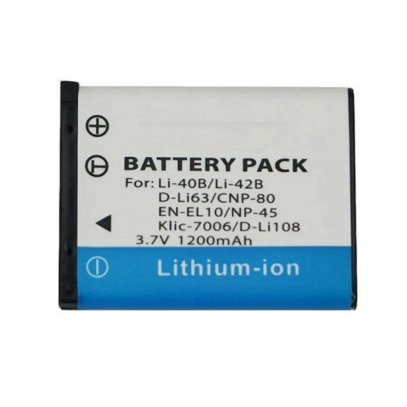 Аккумулятор для камеры Olympus LI-42B, LI-40B, Fujifilm NP-45A, NP-45S, Nikon EN-EL10, Coolpix S, Casio NP-80 (1200mAh), OEM