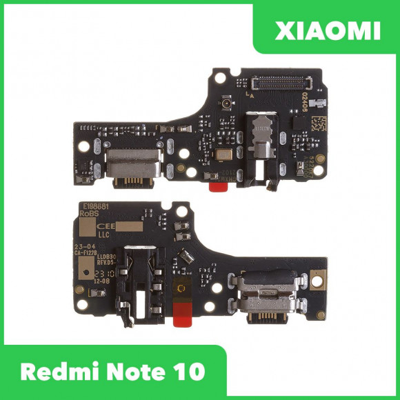 Системный разъем (разъем зарядки) для Xiaomi Redmi Note 10, разъем гарнитуры и микрофон (оригинал)