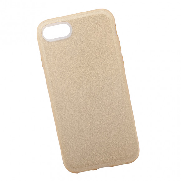 Силиконовая крышка "LP" для Apple iPhone 7, 8 "Блёстки" TPU, золотая (европакет)