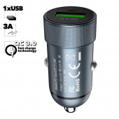 Автомобильное зарядное устройство Hoco Z32 Speed Up Single USB Port QC3.0 Car Charger, серый Автомобильное зарядное устройство Hoco Z32 Speed Up Single USB Port QC3.0 Car Charger, серый