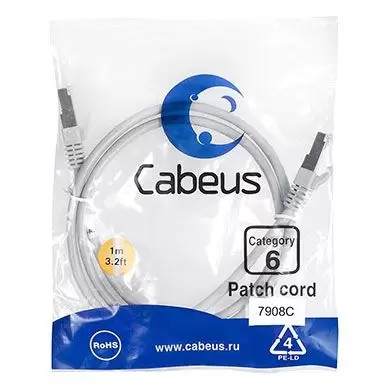 Патч-корд F/UTP Cabeus PC-FTP-RJ45-Cat.6-1m-LSZH