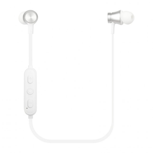 Bluetooth гарнитура Celebrat A8 вставная металл. магнитная спорт, белая