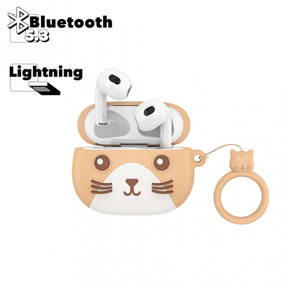 TWS гарнитура HOCO EW46 Khaki Cat BT 5.3, вкладыши (коричневый)