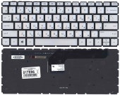 Клавиатура для ноутбука HP Envy 13-d, серебристая с подсветкой