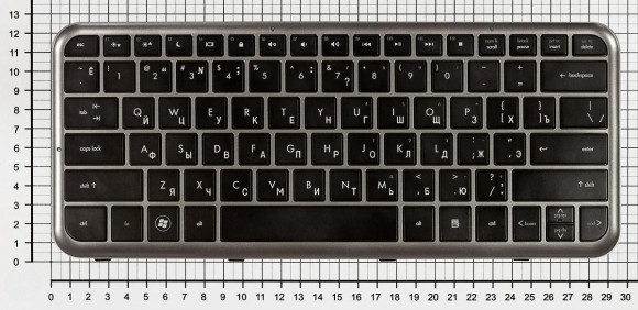 Клавиатура для ноутбука HP Pavilion DM3, DM3-1000, черная с серой рамкой