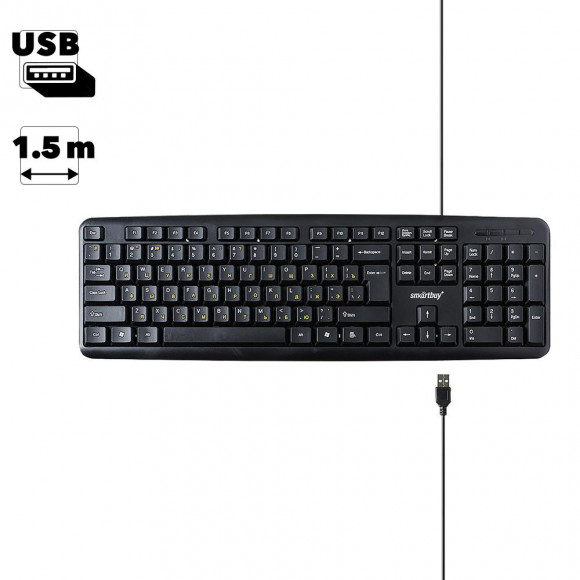 Клавиатура проводная Smartbuy ONE 113U-K USB черная