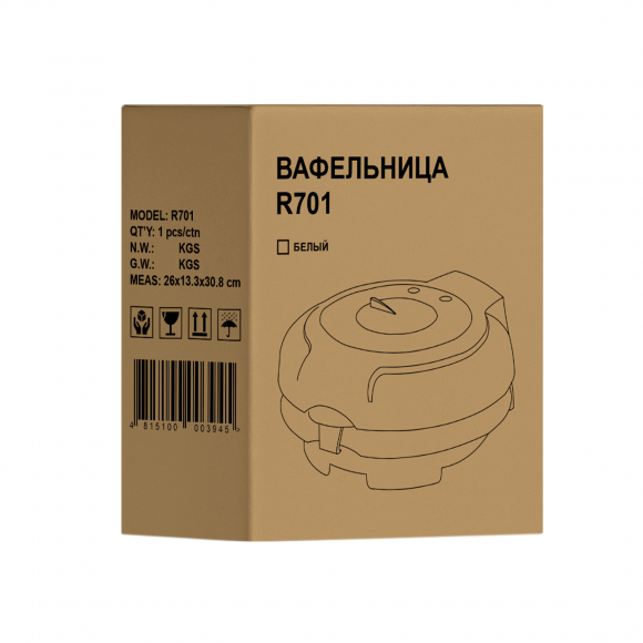 Вафельница RageX R701-100, 750 Вт Вафельница RageX R701-100, 750 Вт