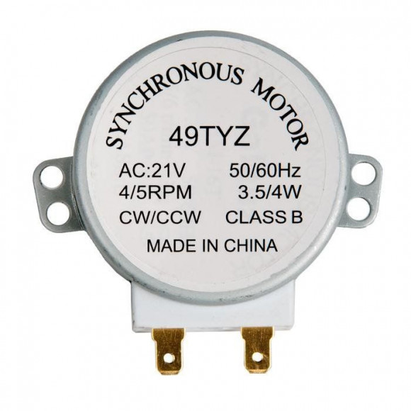 Электродвигатель (мотор) вращения тарелки СВЧ 21V, 4W, 4/5 RPM