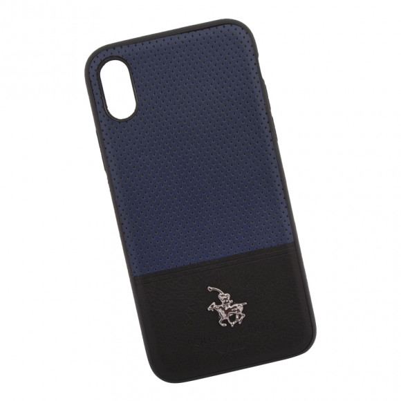 Защитная крышка для Apple iPhone X "POLO&RACQUET CLUB", синий (коробка)