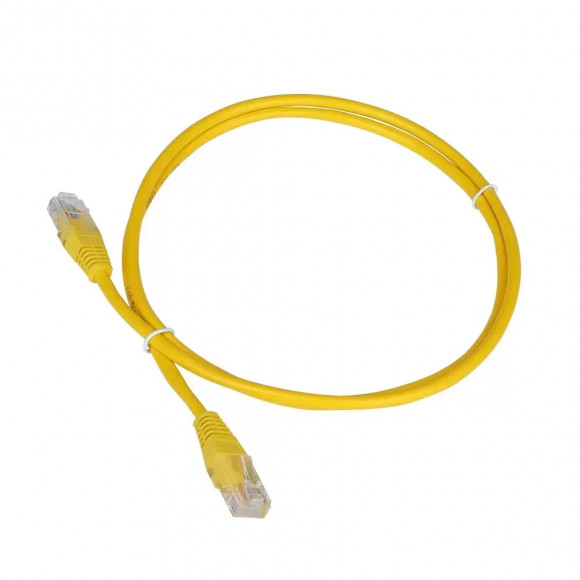 Патч-корд RJ45 - RJ45, 4 пары, UTP, категория 5е, 1 м, желтый, TWT, TWT-45-45-1.0-YL