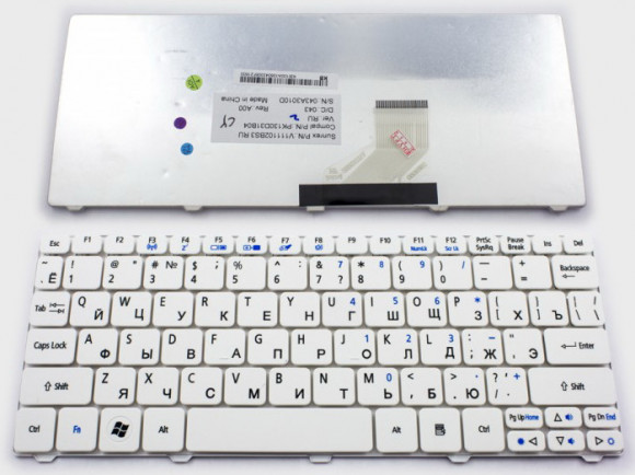 Клавиатура нетбука ACER Aspire One 521 белая