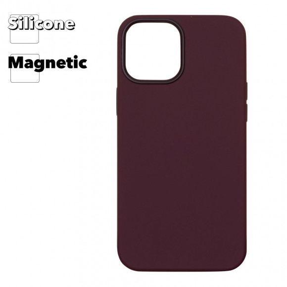 Силиконовый чехол для iPhone 12, 12 Pro "Silicone Case" with MagSafe (Plum)