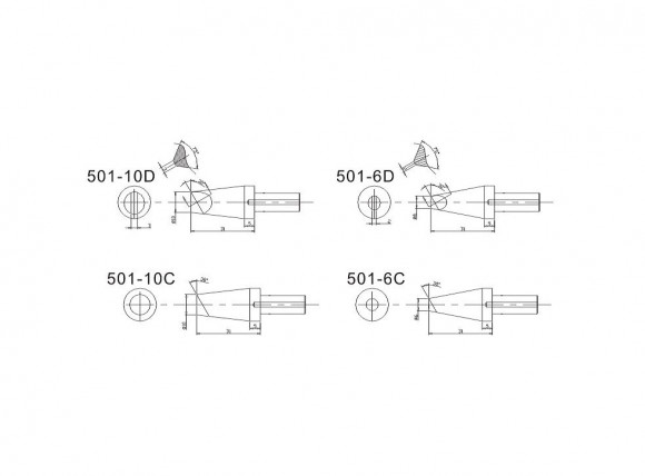 Жало для паяльника Quick 501-10C-T