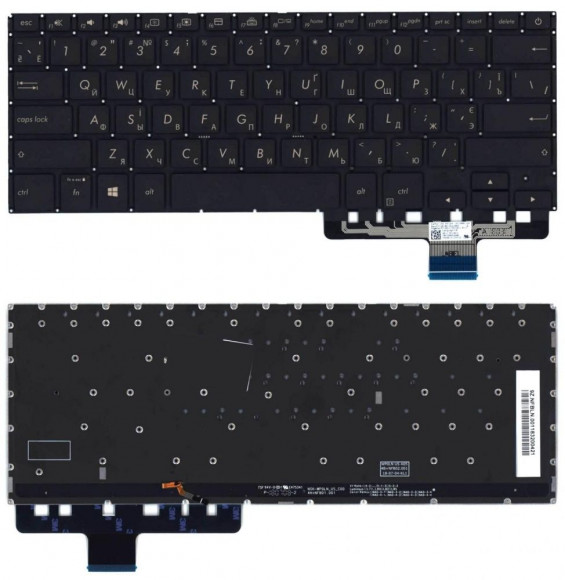 Клавиатура для ноутбука Asus ZenBook Pro UX450F, черная с подсветкой