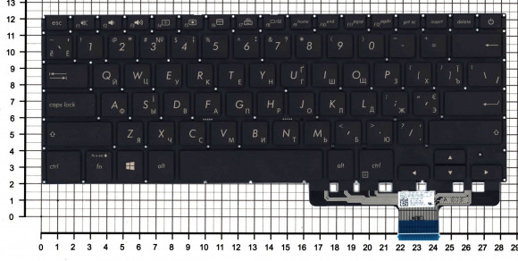 Клавиатура для ноутбука Asus ZenBook Pro UX450F, черная с подсветкой
