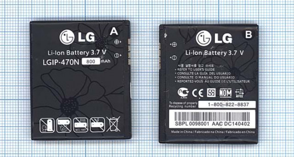 Аккумулятор (батарея) LGIP-470N для телефона LG GD580