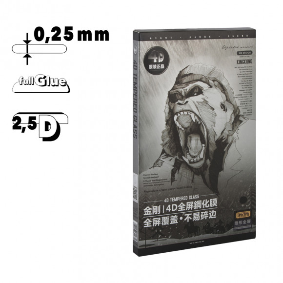 Защитное стекло для Apple iPhone 7, 8 WK Kingkong Series 4D Full Cover Curved Edge Tempered Glass, черное