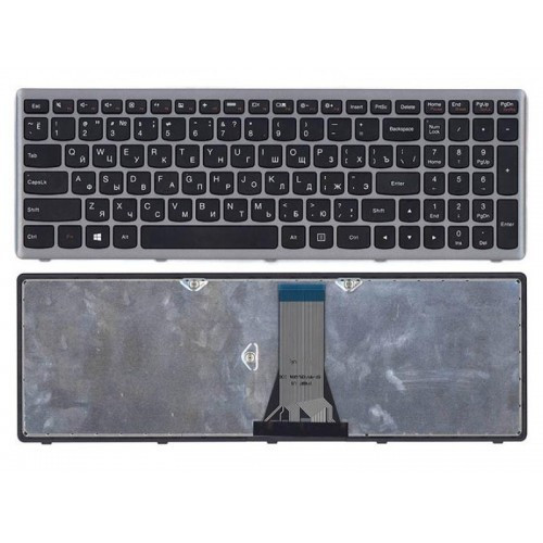 Клавиатура для ноутбука LENOVO G500S G505S S510 Z510 S500 Z505 черная в серой рамке РУССКАЯ РАСКЛАДКА