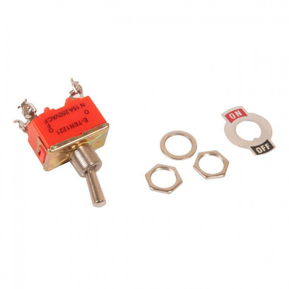 Тумблер E-TEN1221, 250V, 15А, 4 контакта, клеммы под винт, ON-OFF