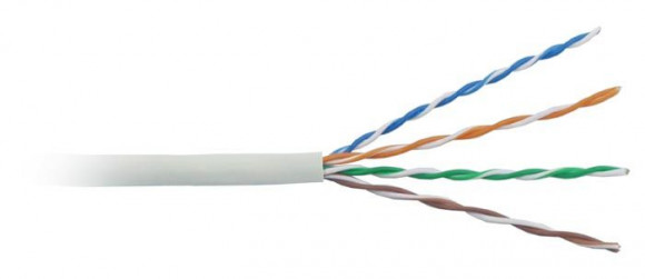 Кабель UTP, 4 пары, Кат. 5e, LSZH, белый, 305м в кат., LANMASTER LAN-5EUTP-LSZH-WH